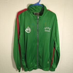 Thirty Eight Merchandise XL Track Jacket Green Red Bomb Squad Hip Hop YKK Zip